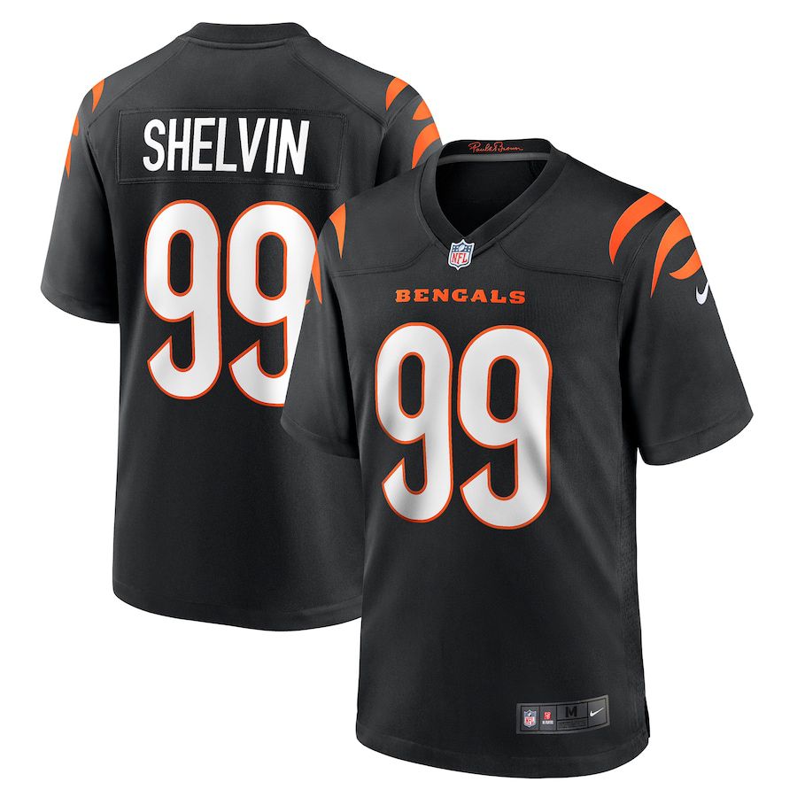 Men Cincinnati Bengals #99 Tyler Shelvin Nike Black Game NFL Jersey->->NFL Jersey
